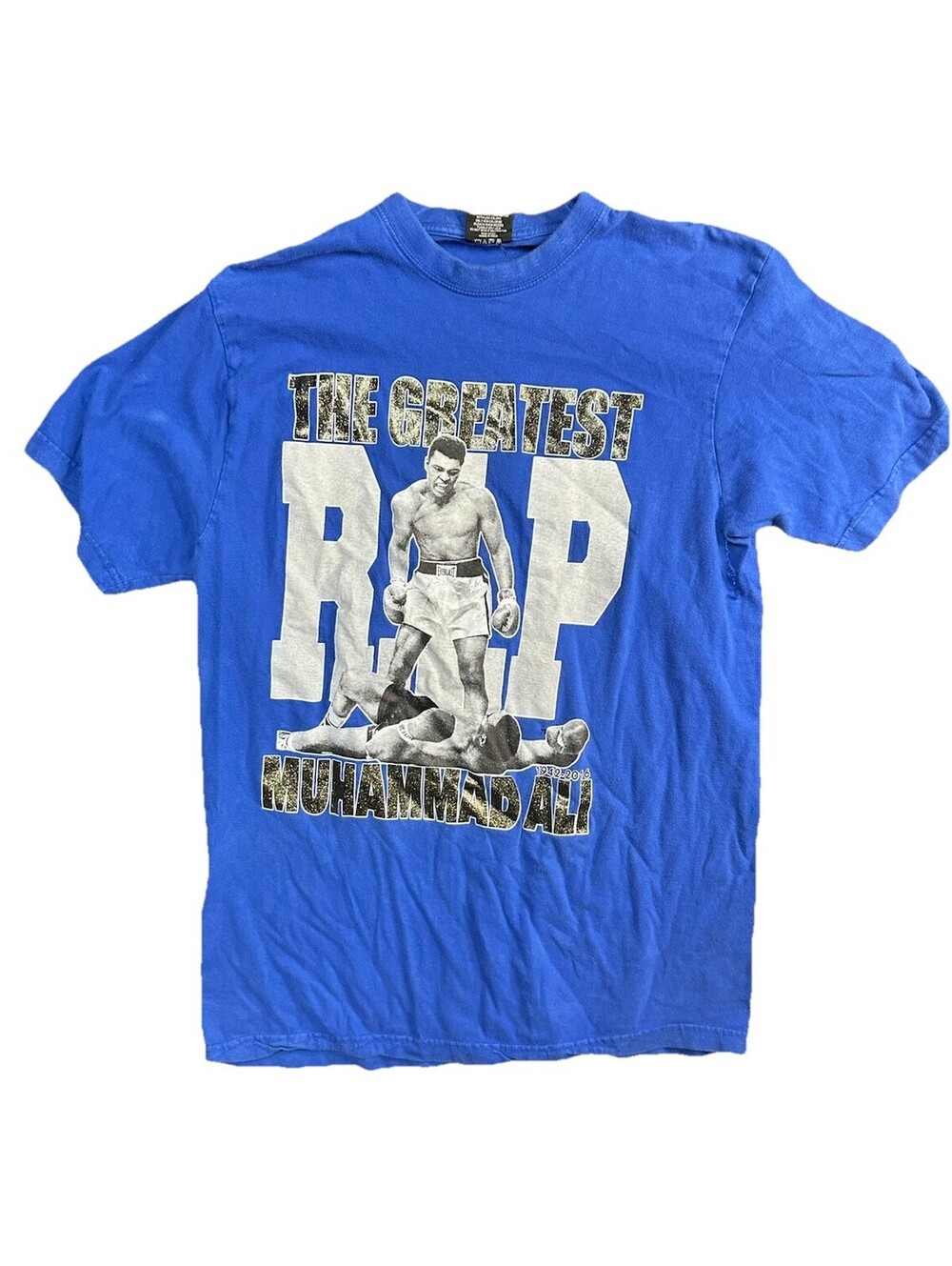 Muhammad Ali The Greatest RIP Memorial Graphic T Shirt Blue Boxing Tee 2XL